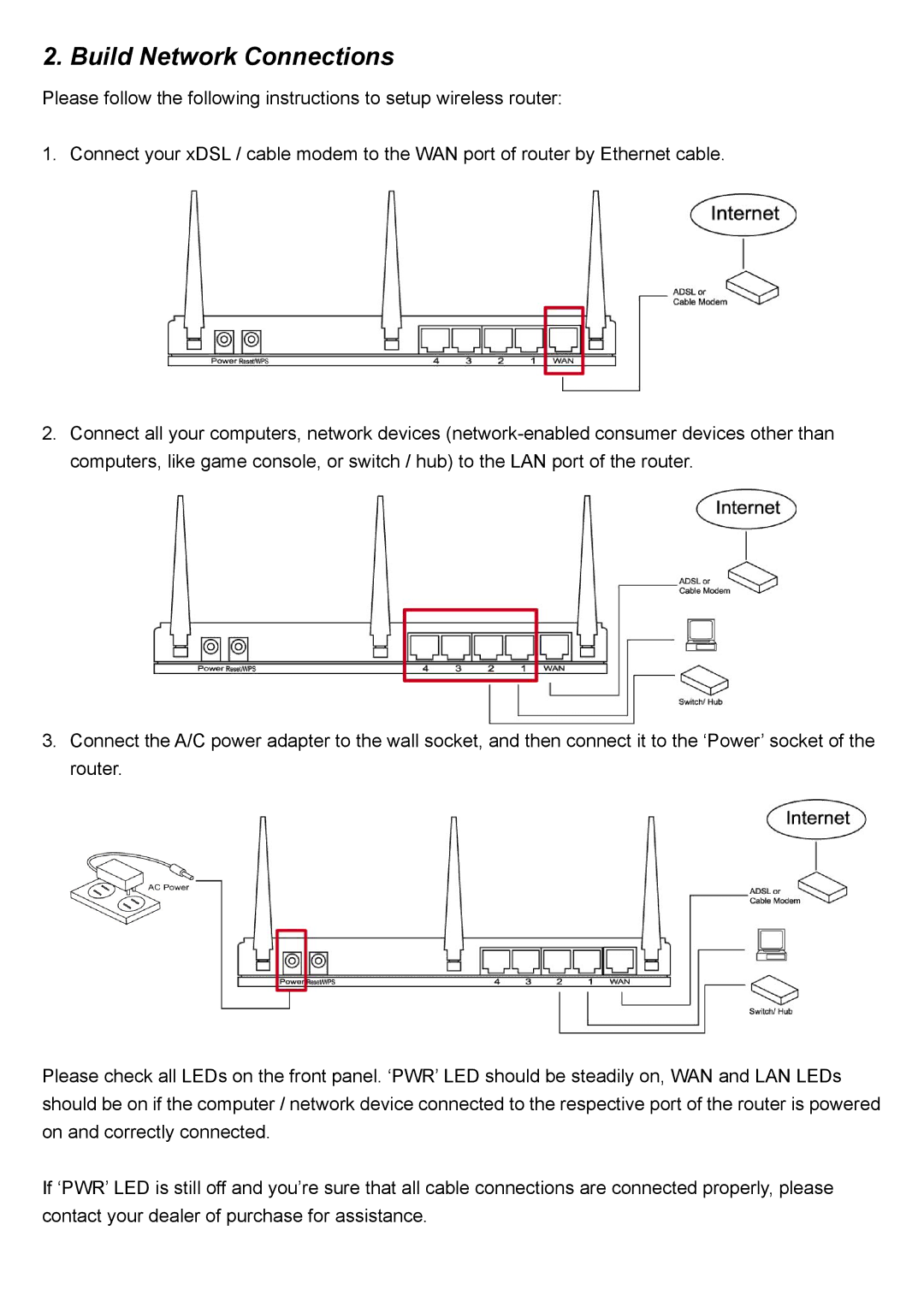 CNET CWR-905 manual Build Network Connections 