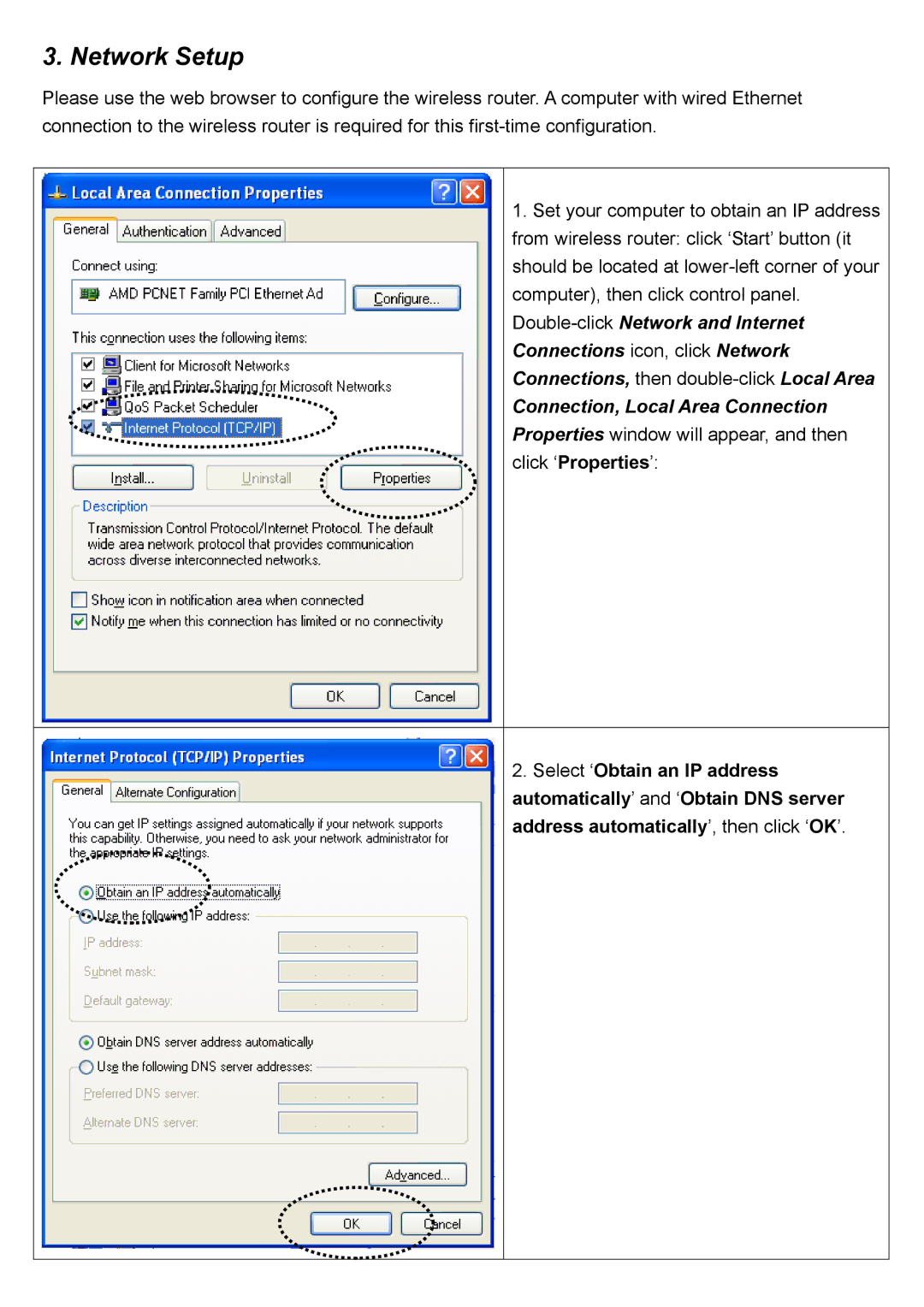 CNET CWR-905 manual Network Setup 