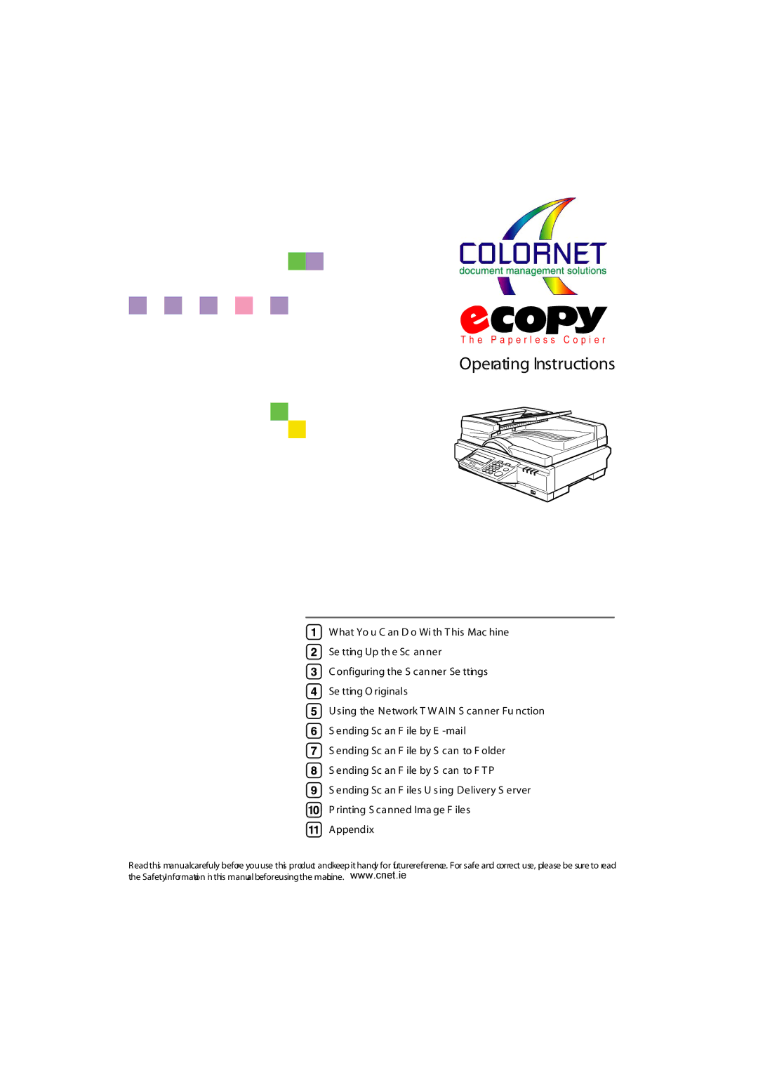 CNET Printer/Fax/Scanner/Copier appendix Operating Instructions 