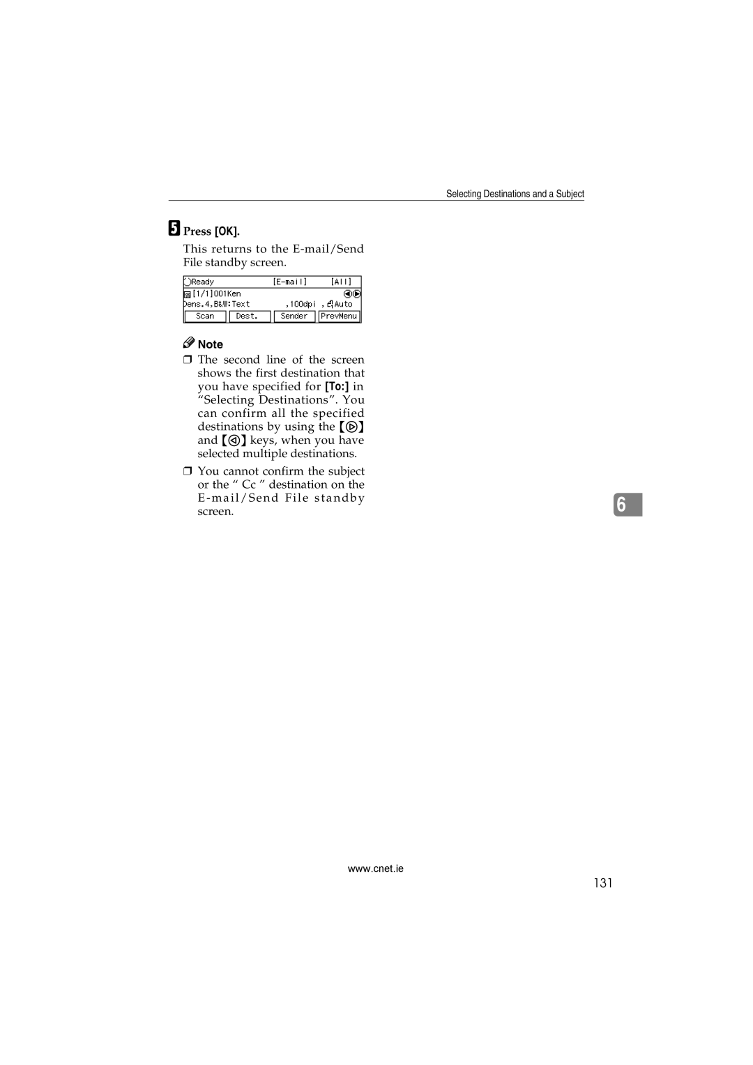 CNET Printer/Fax/Scanner/Copier appendix 131, Press OK 