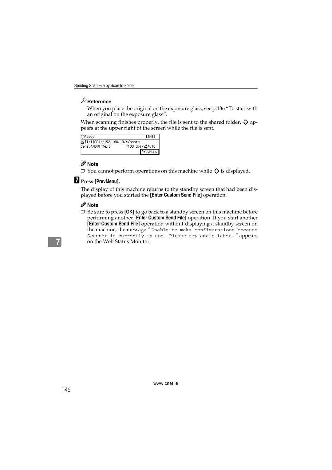 CNET Printer/Fax/Scanner/Copier appendix 146, Press PrevMenu 