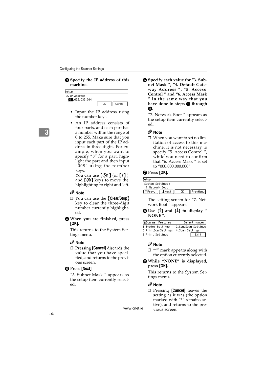 CNET Printer/Fax/Scanner/Copier appendix Use ↑ and ↓ To display, When you are finished, press OK, While None is displayed 