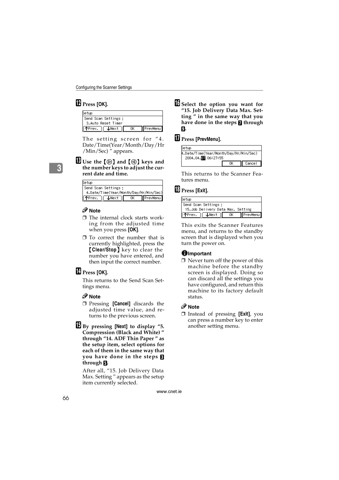 CNET Printer/Fax/Scanner/Copier appendix Press PrevMenu, Press Exit 