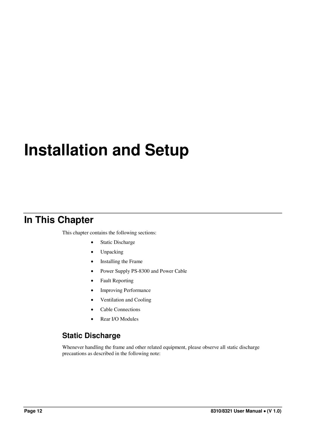 Cobalt Networks 8310(-C), 8321(-C) user manual Installation and Setup, Static Discharge 