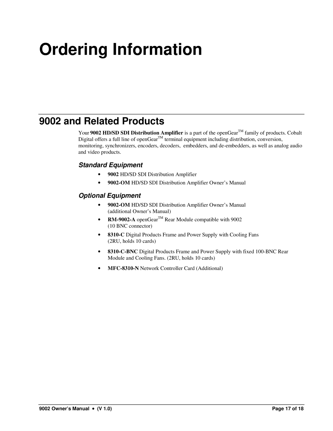 Cobalt Networks 9002 owner manual Ordering Information, Related Products 