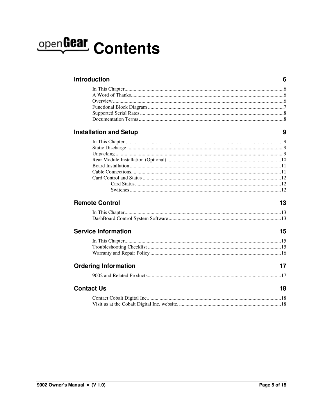 Cobalt Networks 9002 owner manual Contents 