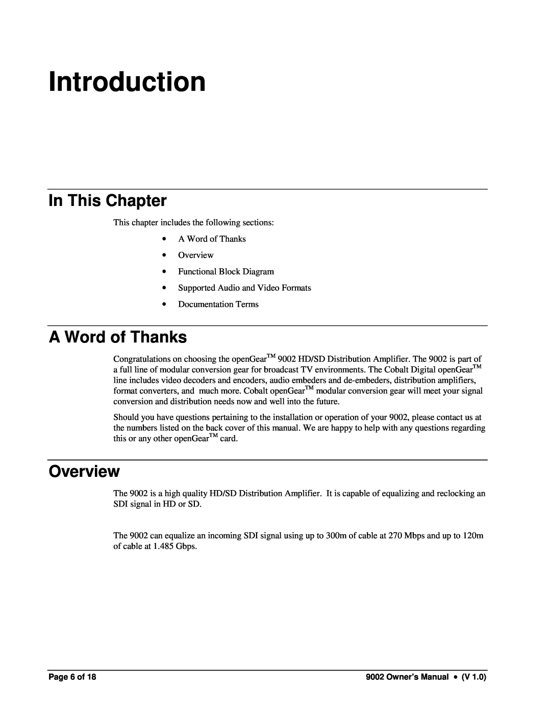 Cobalt Networks 9002 owner manual Introduction, In This Chapter, A Word of Thanks, Overview 