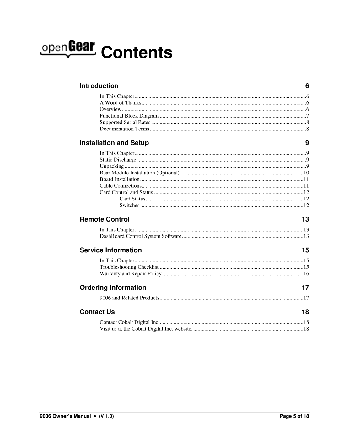 Cobalt Networks 9006 owner manual Contents 