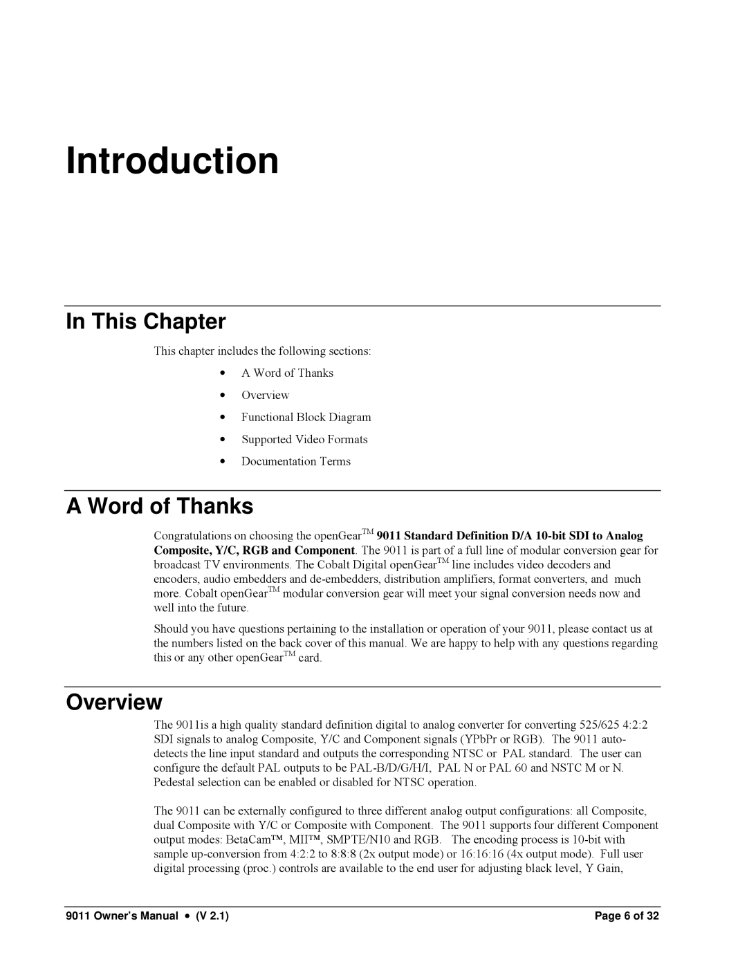 Cobalt Networks 9011 owner manual Introduction, This Chapter, Word of Thanks, Overview 