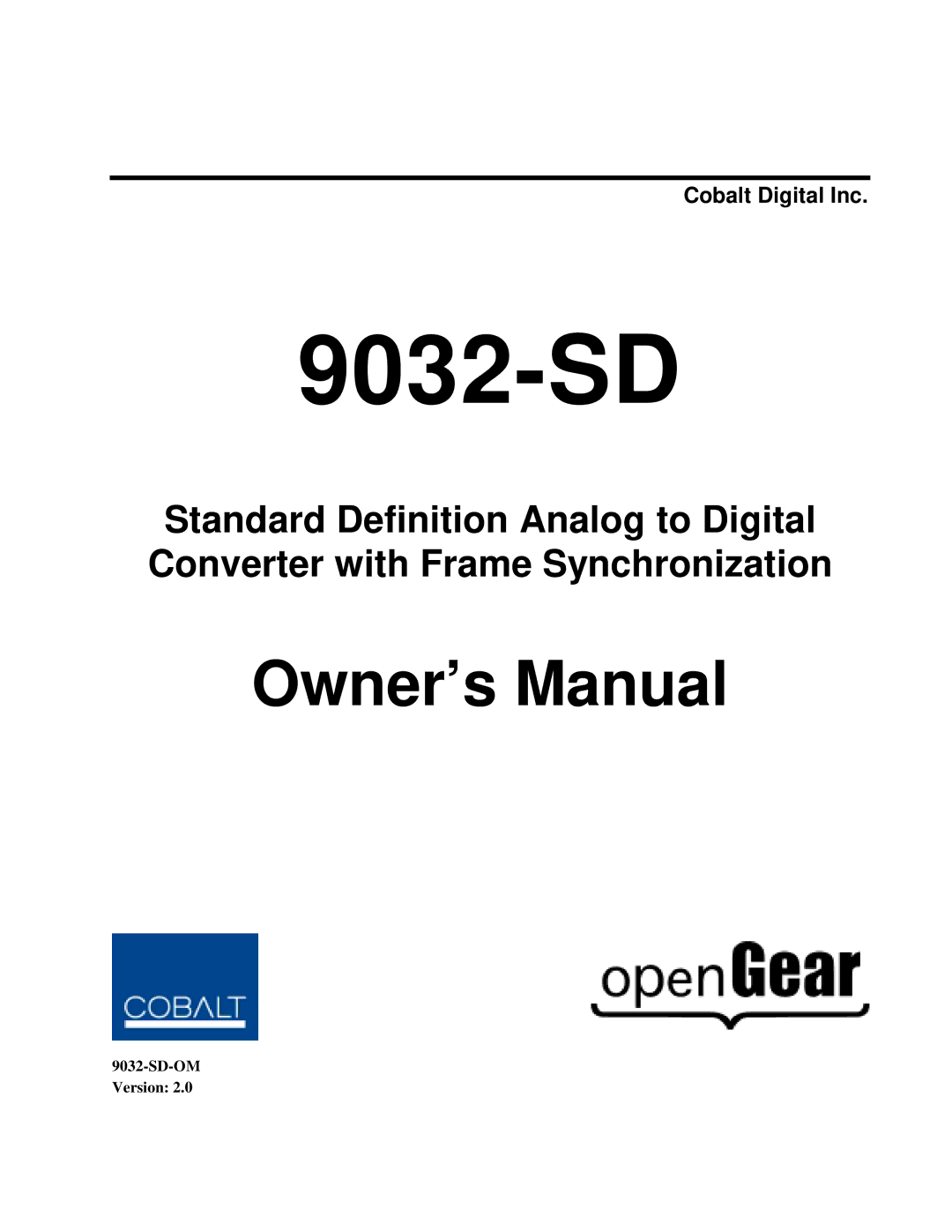 Cobalt Networks 9032-SD owner manual SD-OM Version 