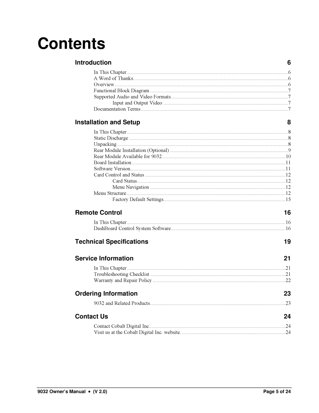 Cobalt Networks 9032 owner manual Contents 