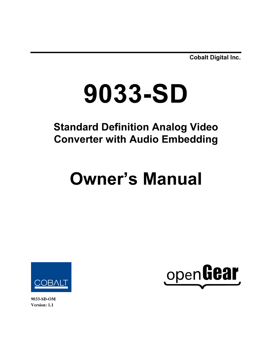 Cobalt Networks 9033-SD owner manual SD-OM Version 