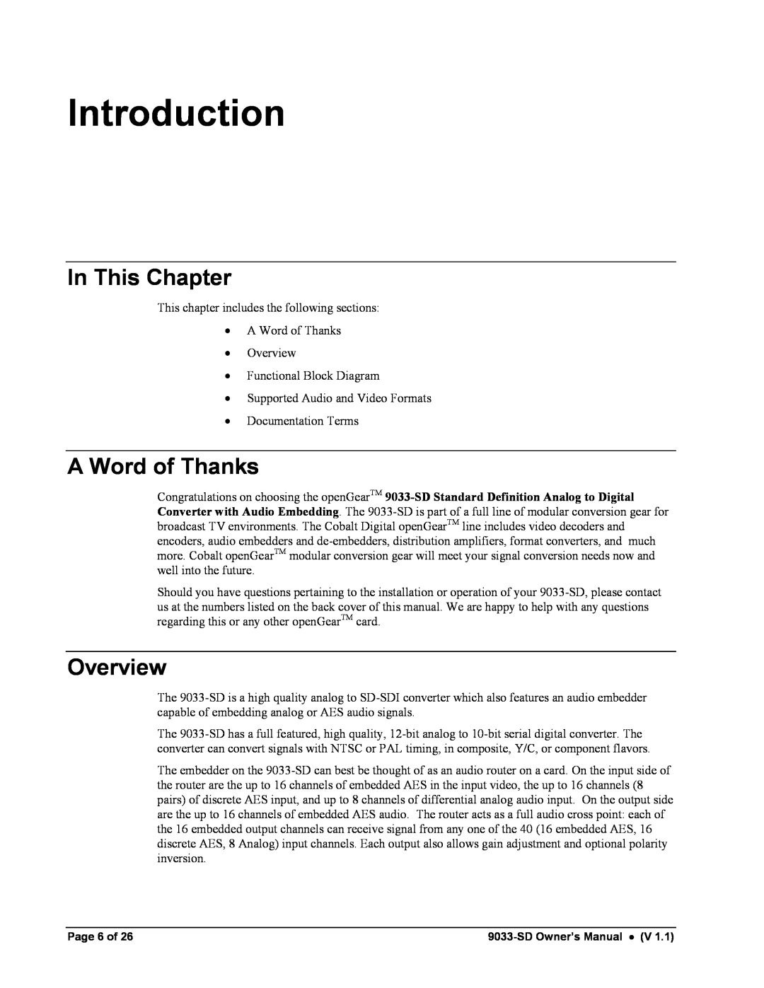 Cobalt Networks 9033-SD owner manual Introduction, In This Chapter, A Word of Thanks, Overview 