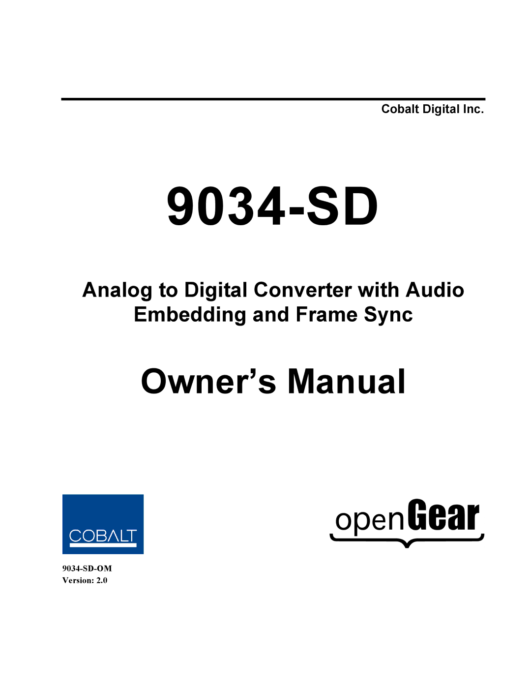 Cobalt Networks 9034-SD owner manual SD-OM Version 