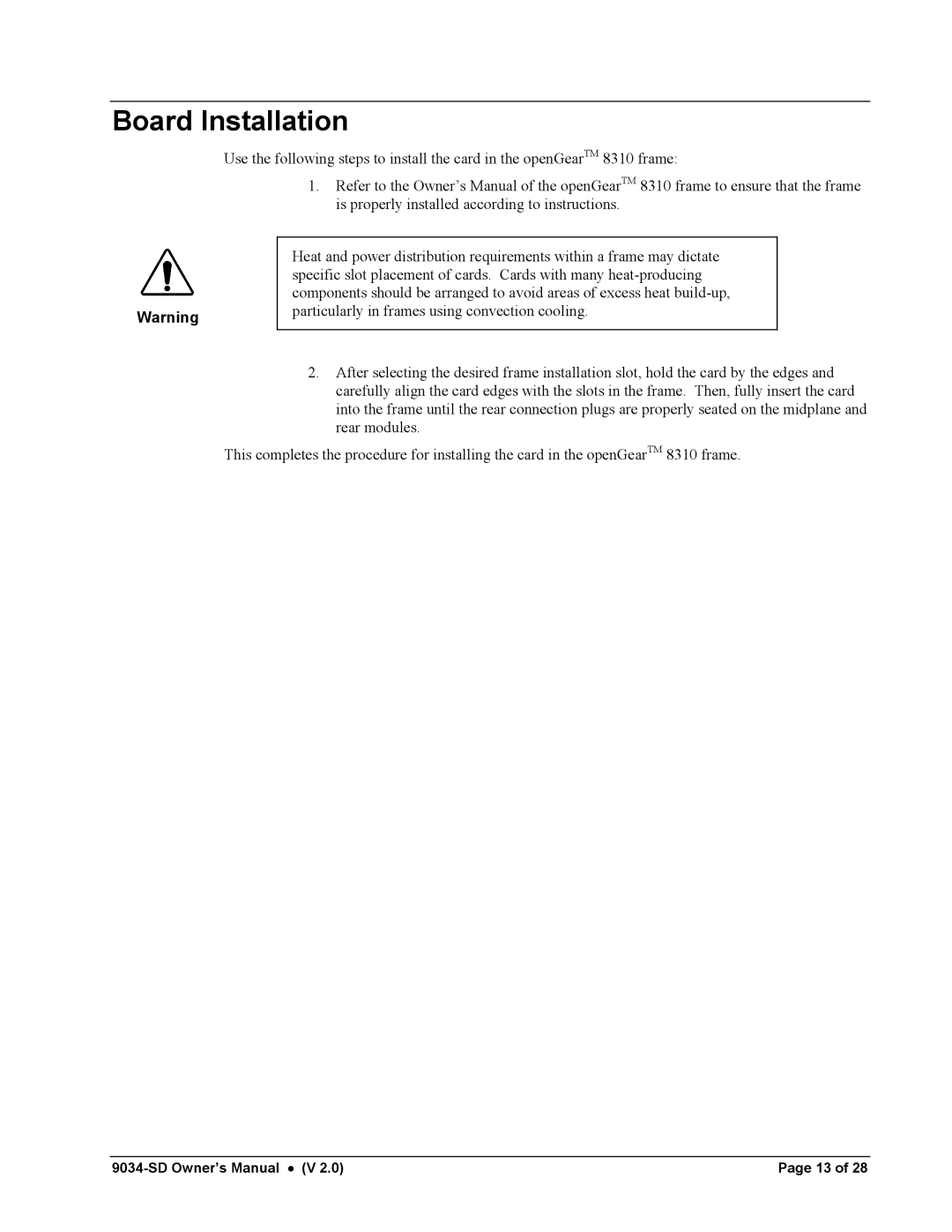 Cobalt Networks 9034-SD owner manual Board Installation 