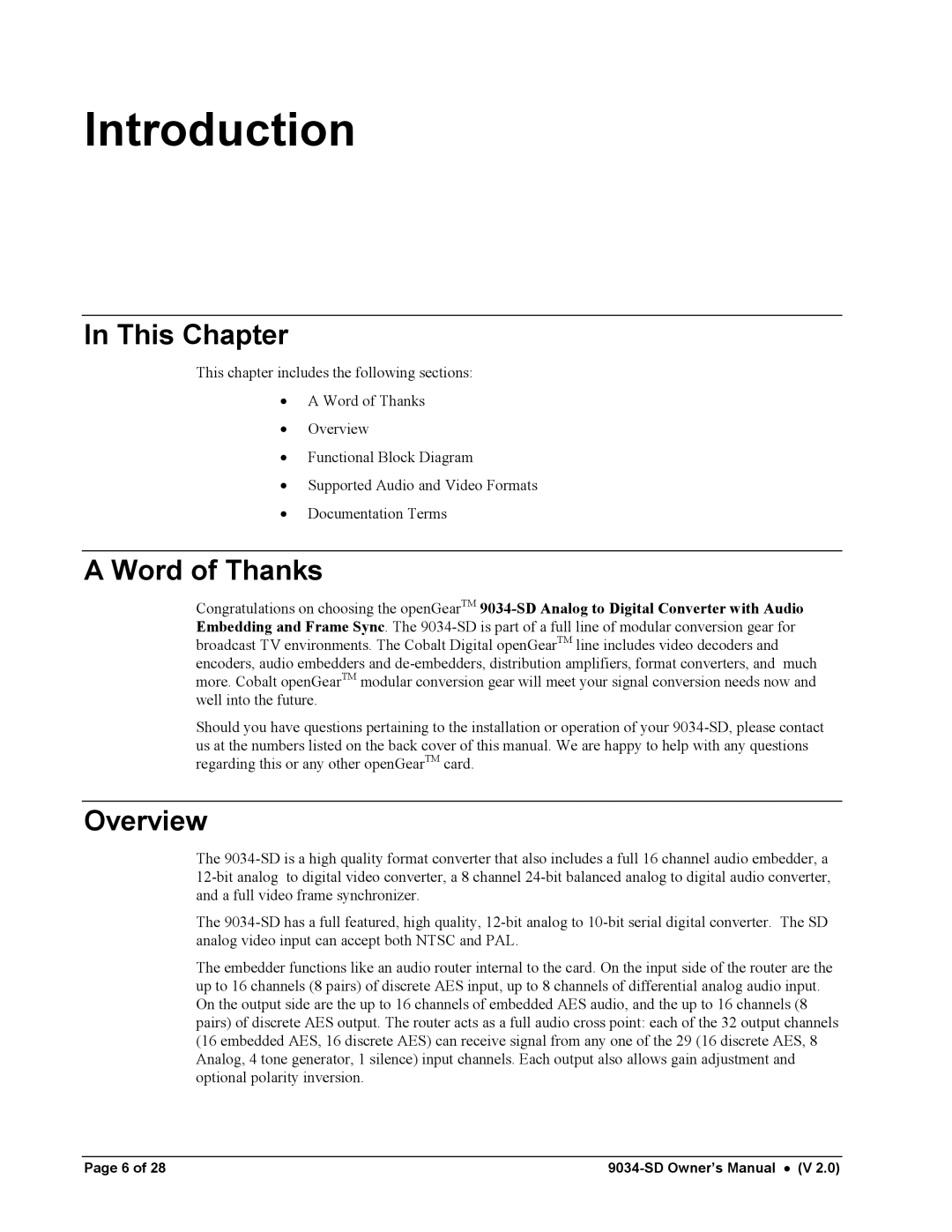 Cobalt Networks 9034-SD owner manual Introduction, This Chapter, Word of Thanks, Overview 