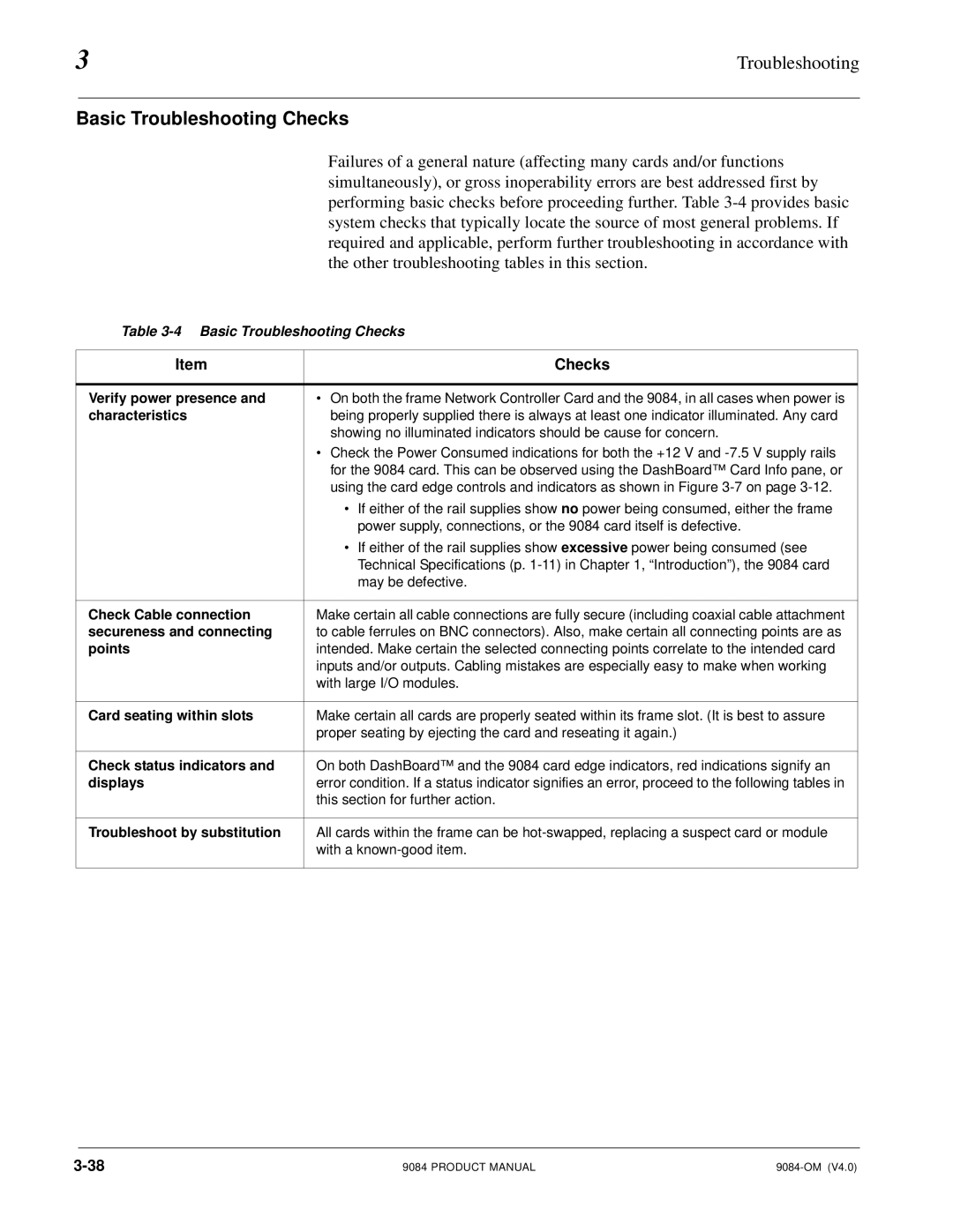 Cobalt Networks 9084 manual Basic Troubleshooting Checks 