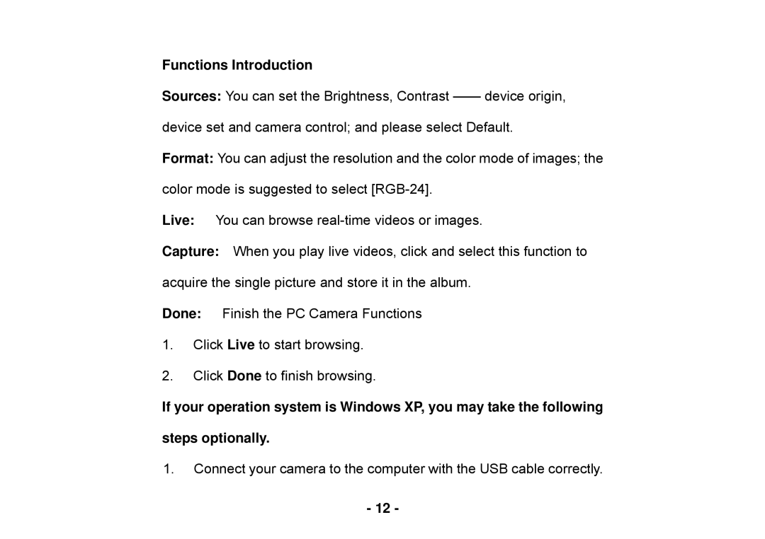 Cobra Digital DC125 manual Functions Introduction 