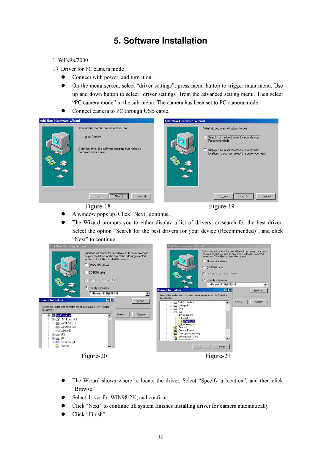 Cobra Digital DC4330 manual Software Installation 