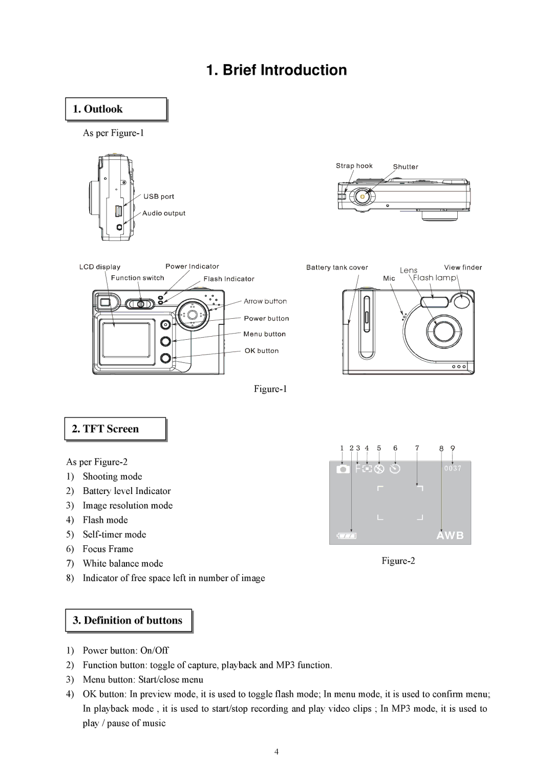 Cobra Digital DC4330 manual Brief Introduction, TFT Screen 