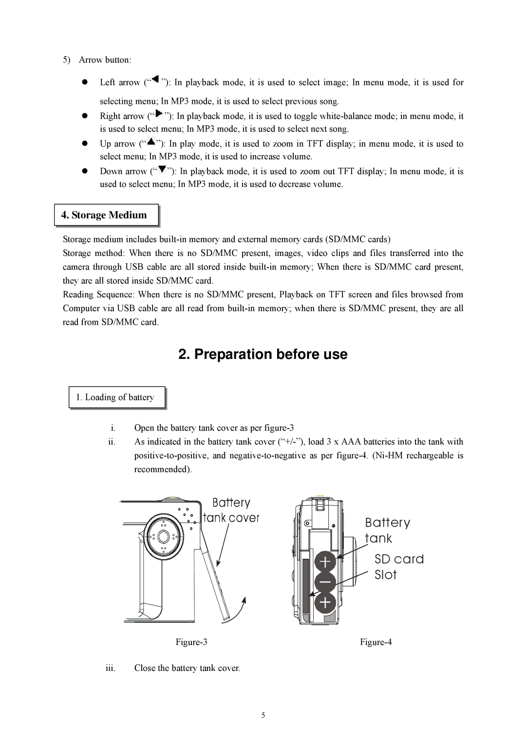 Cobra Digital DC4330 manual Preparation before use, Storage Medium 