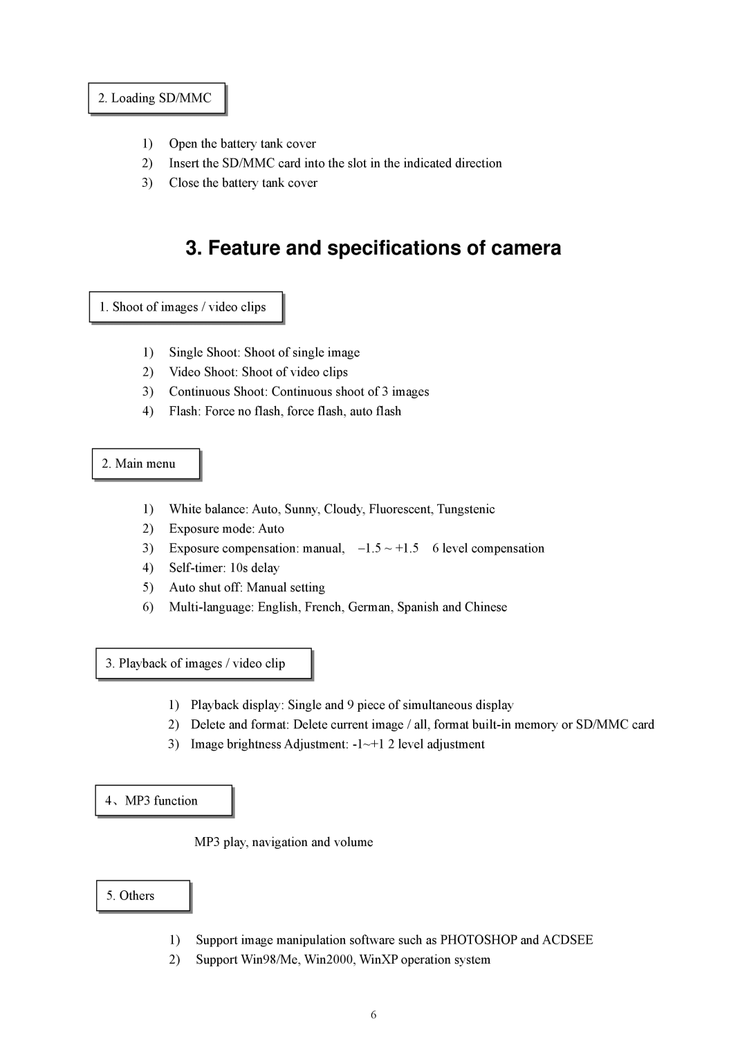 Cobra Digital DC4330 manual Feature and specifications of camera 