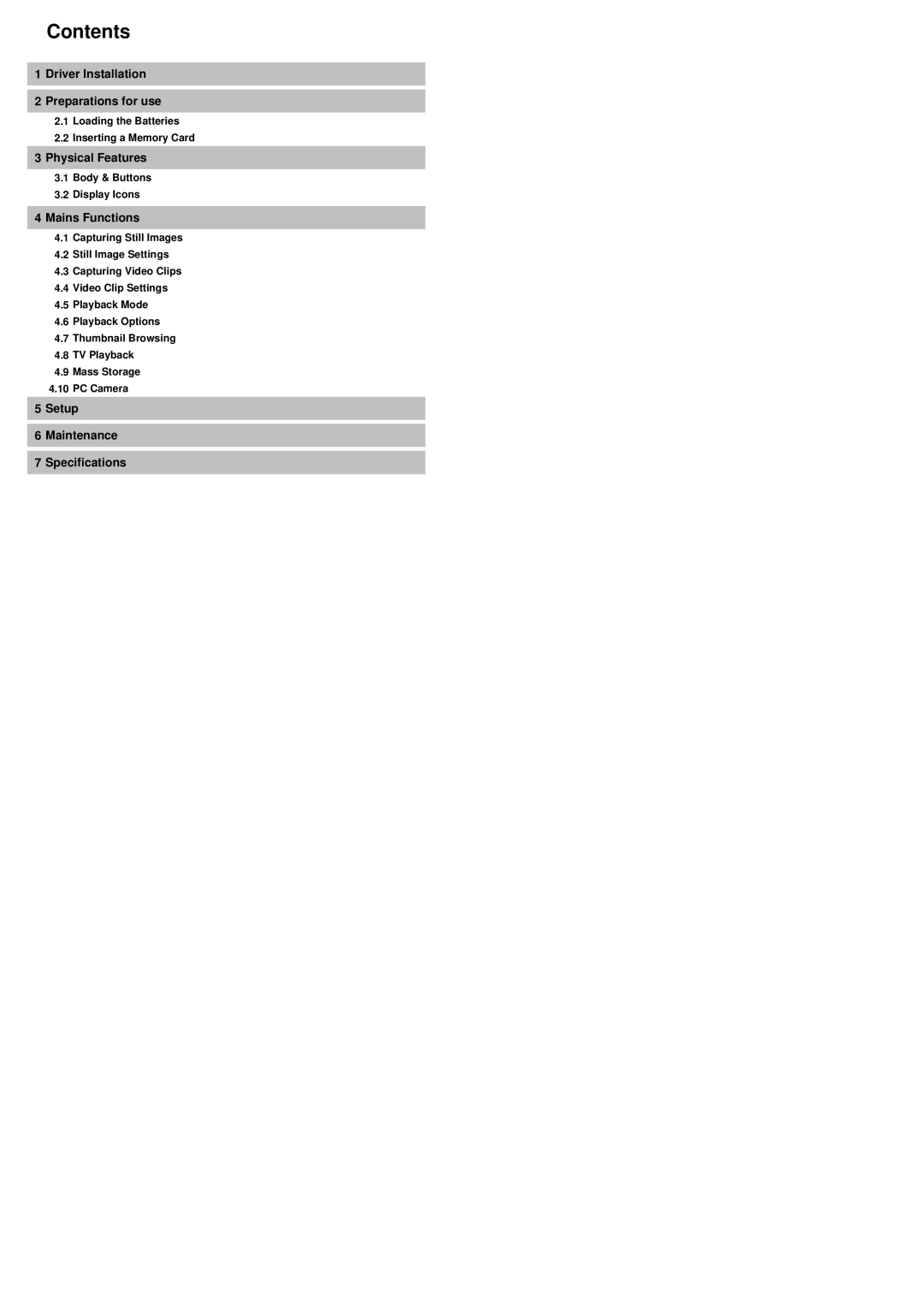 Cobra Digital DC5500 user manual Contents 