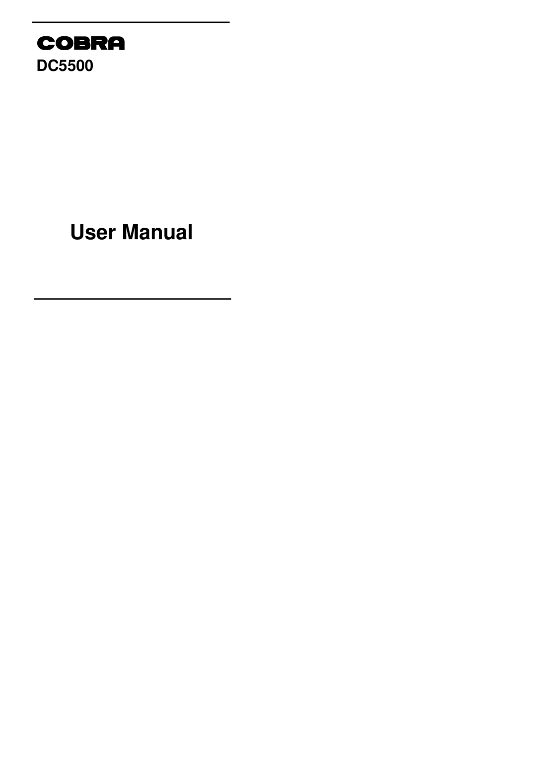 Cobra Digital DC5500 user manual User Manual 