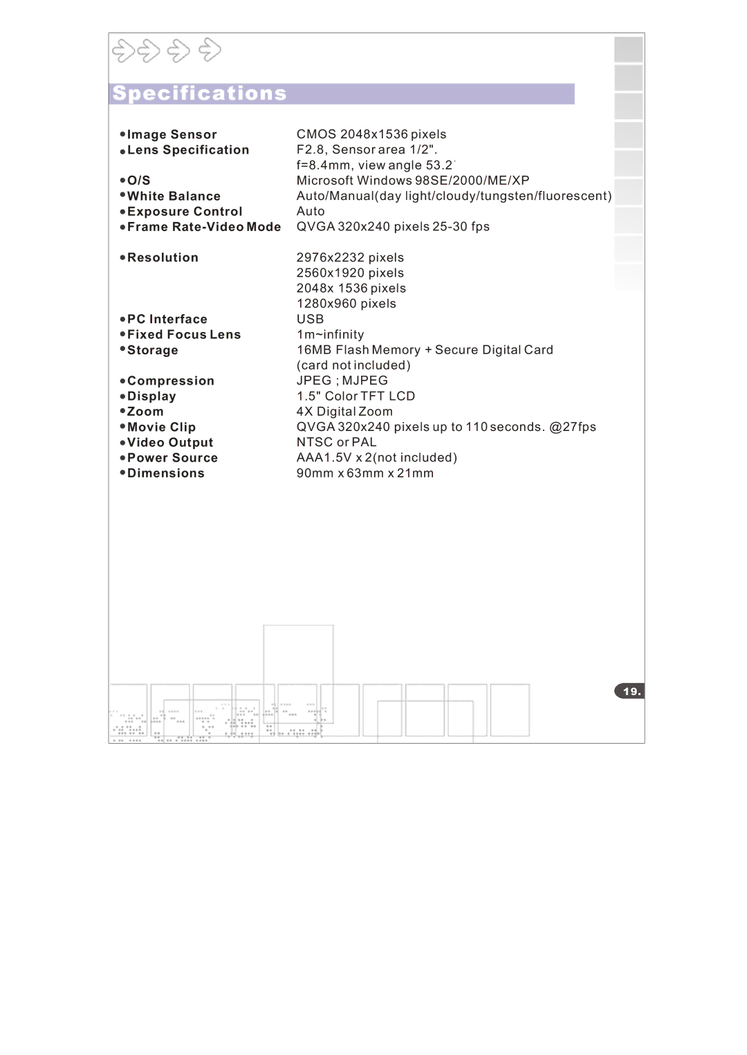 Cobra Digital DC6415 manual Specifications 