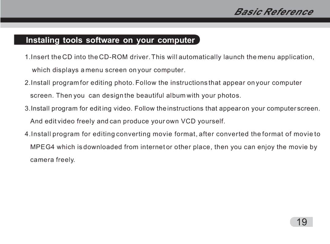 Cobra Digital DVC3300 manual Instaling tools software on your computer 