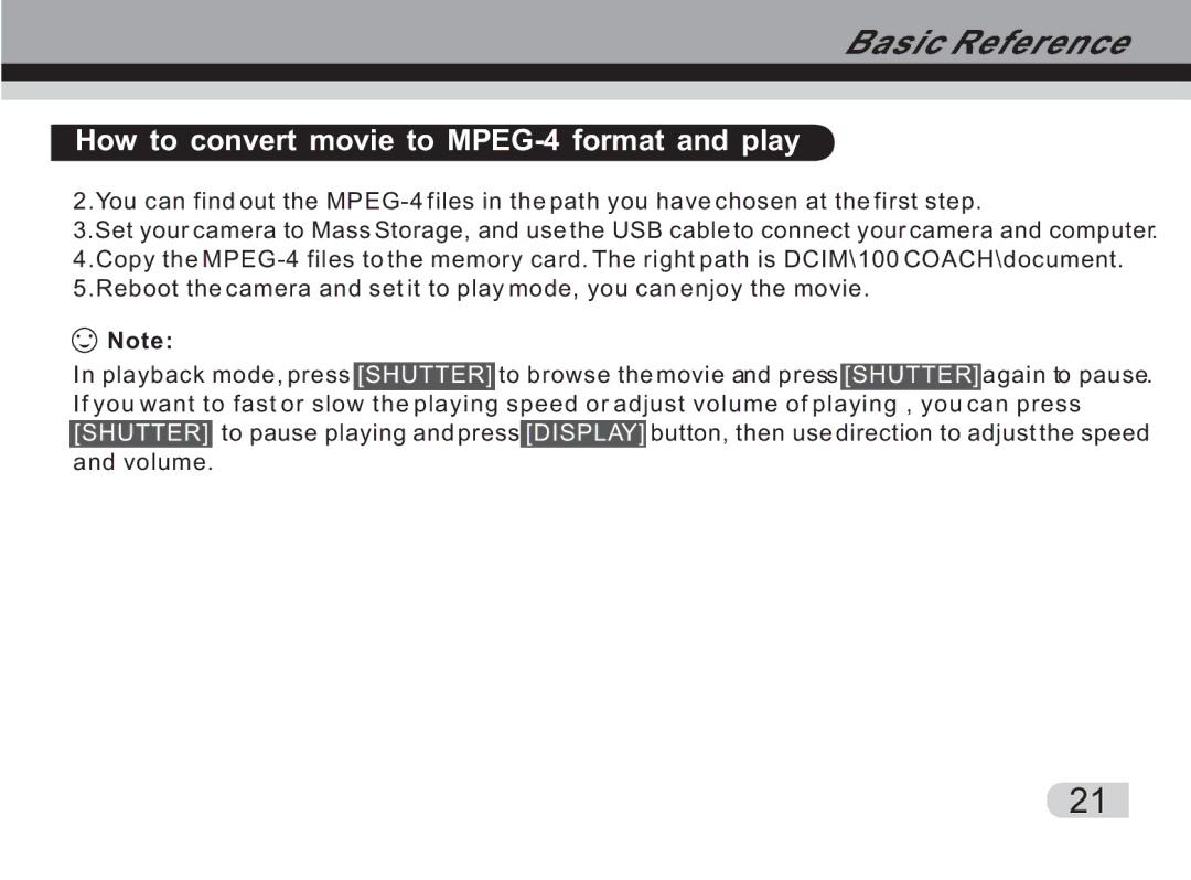 Cobra Digital DVC3300 manual How to convert movie to MPEG-4 format and play 