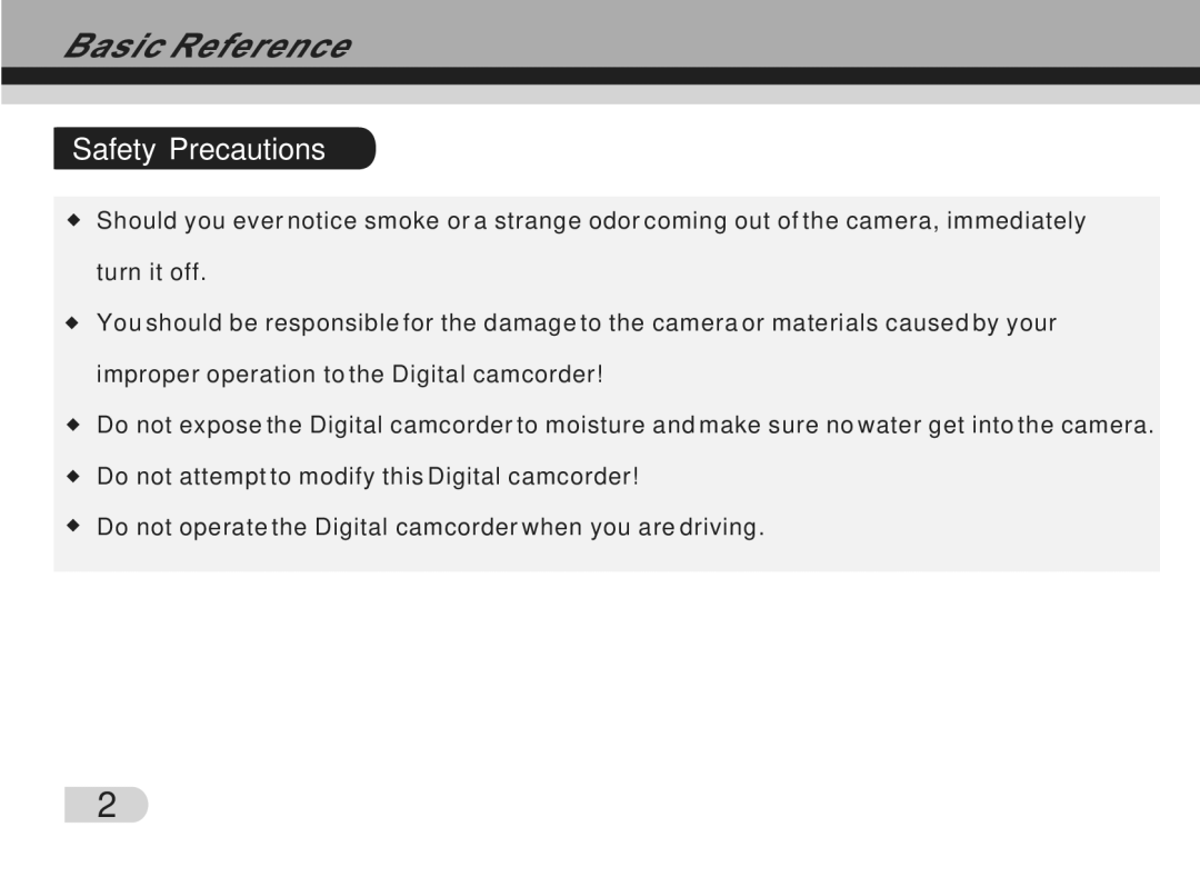 Cobra Digital DVC3300 manual Safety Precautions 