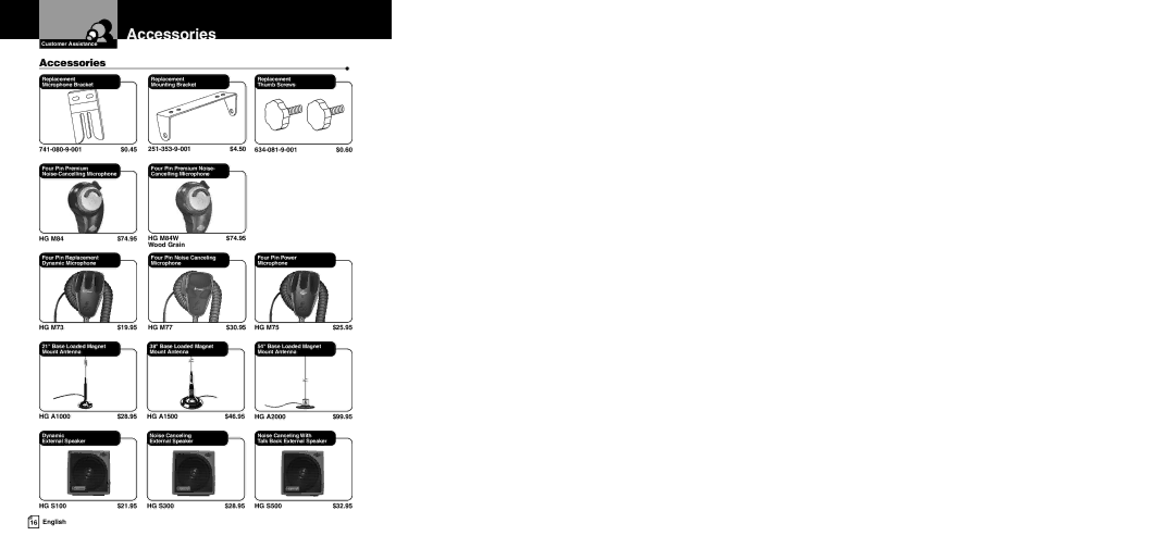 Cobra Electronics 19 DX IV warranty Accessories 