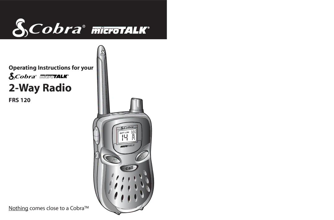 Cobra Electronics 2-Way Radio operating instructions 