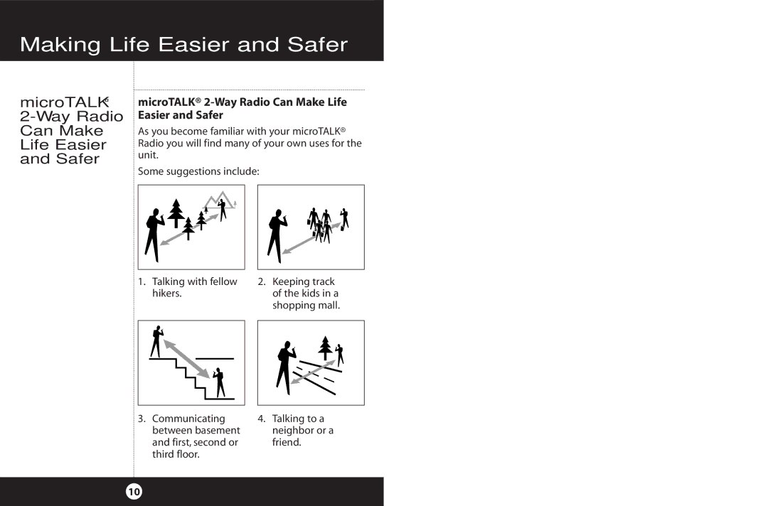 Cobra Electronics Making Life Easier and Safer, MicroTALK 2-Way Radio Can Make Life Easier and Safer, Removable Front 