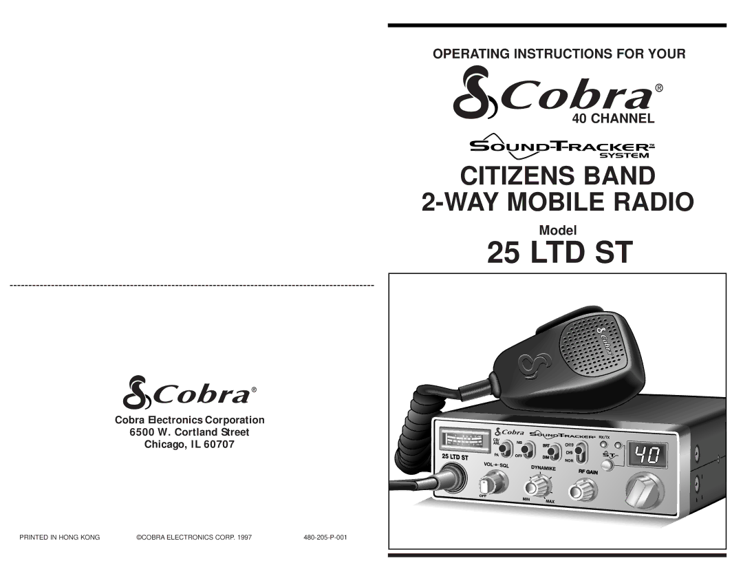 Cobra Electronics 25 LTD ST operating instructions Citizens Band WAY Mobile Radio 