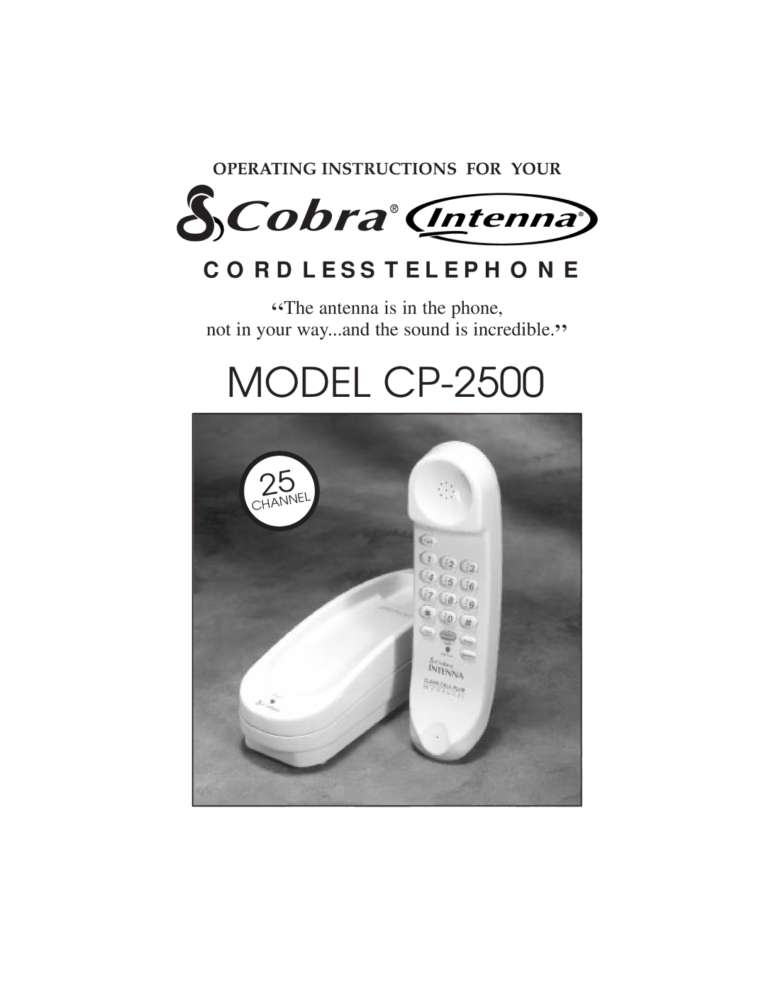 Cobra Electronics operating instructions Model CP-2500 