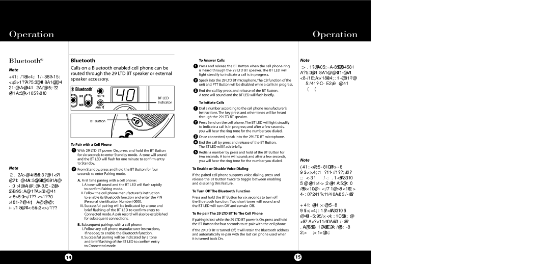 Cobra Electronics 29 LTD BT operating instructions Bluetooth 