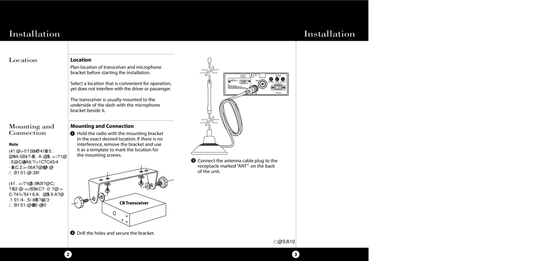 Cobra Electronics 29 LTD BT operating instructions Installation, LocationLocation, Mounting and Connection 