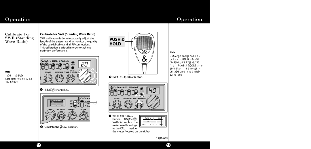 Cobra Electronics 29 LTD BT Calibrate For SWR Standing Wave Ratio, Calibrate for SWR Standing Wave Ratio 