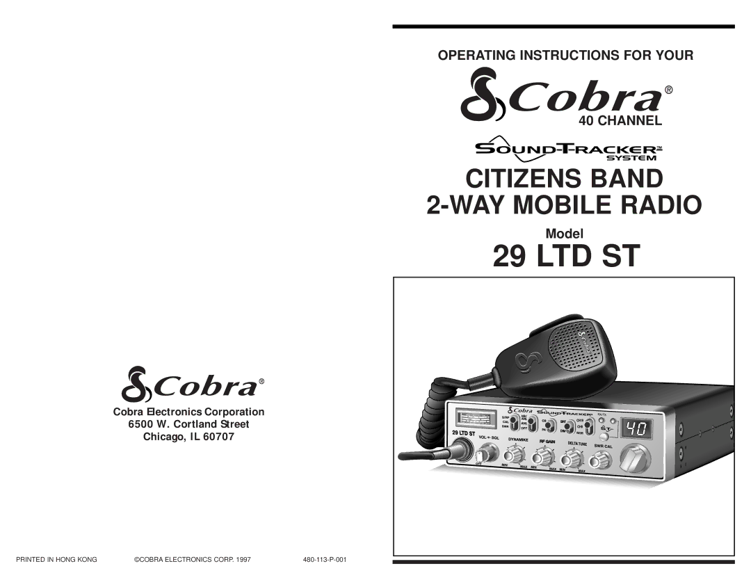 Cobra Electronics 29 LTD ST operating instructions Citizens Band WAY Mobile Radio 