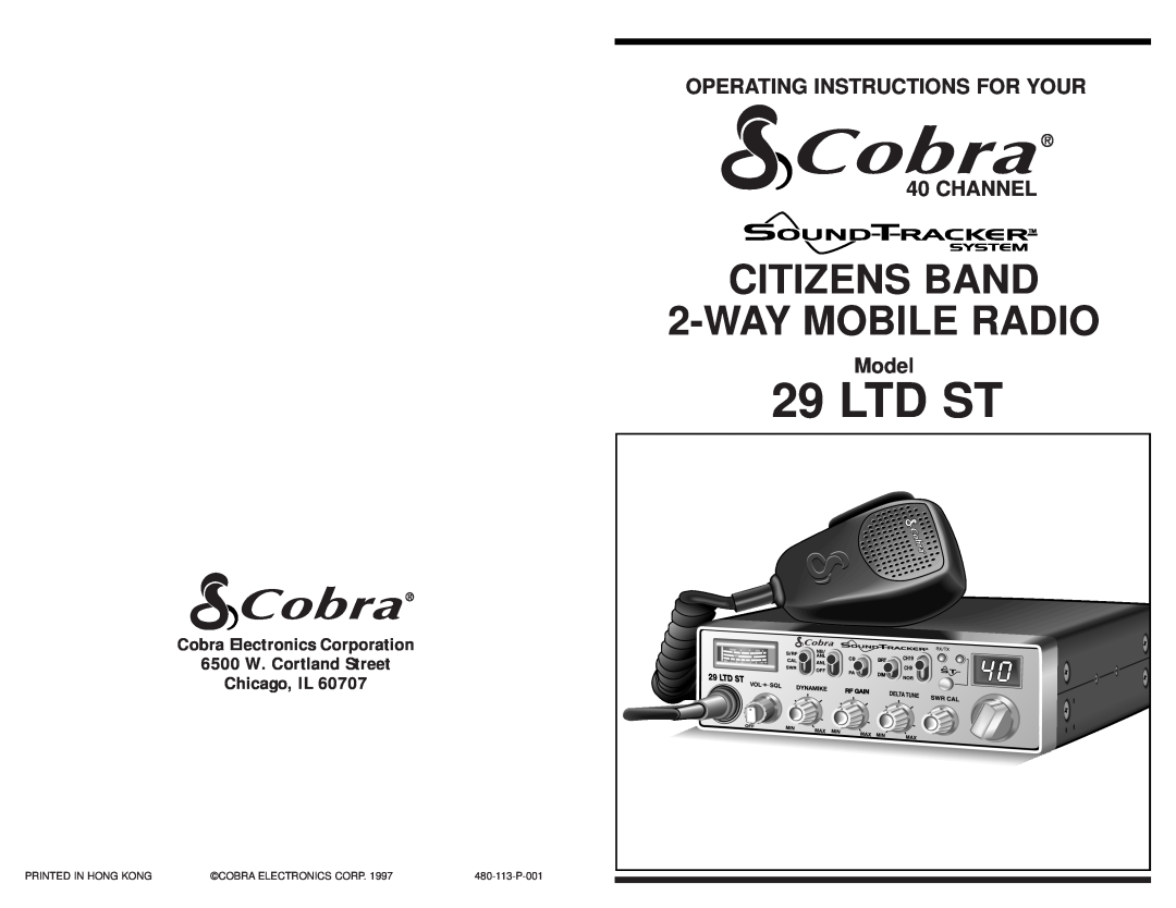 Cobra Electronics 29 LTD ST operating instructions CITIZENS BAND 2-WAY MOBILE RADIO, Model 