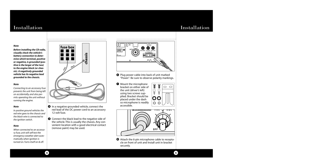 Cobra Electronics 29 WX NW BT specifications Installation 