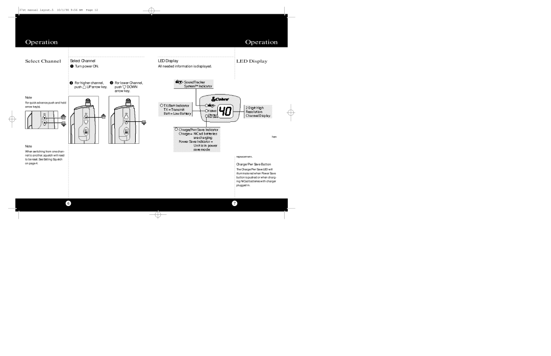 Cobra Electronics 37 ST operating instructions Select Channel LED Display, Turn power on 