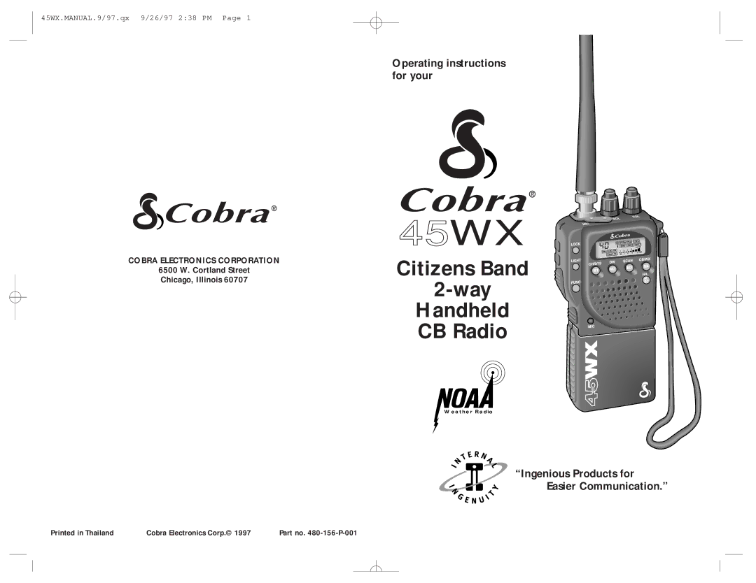 Cobra Electronics 45WX operating instructions 