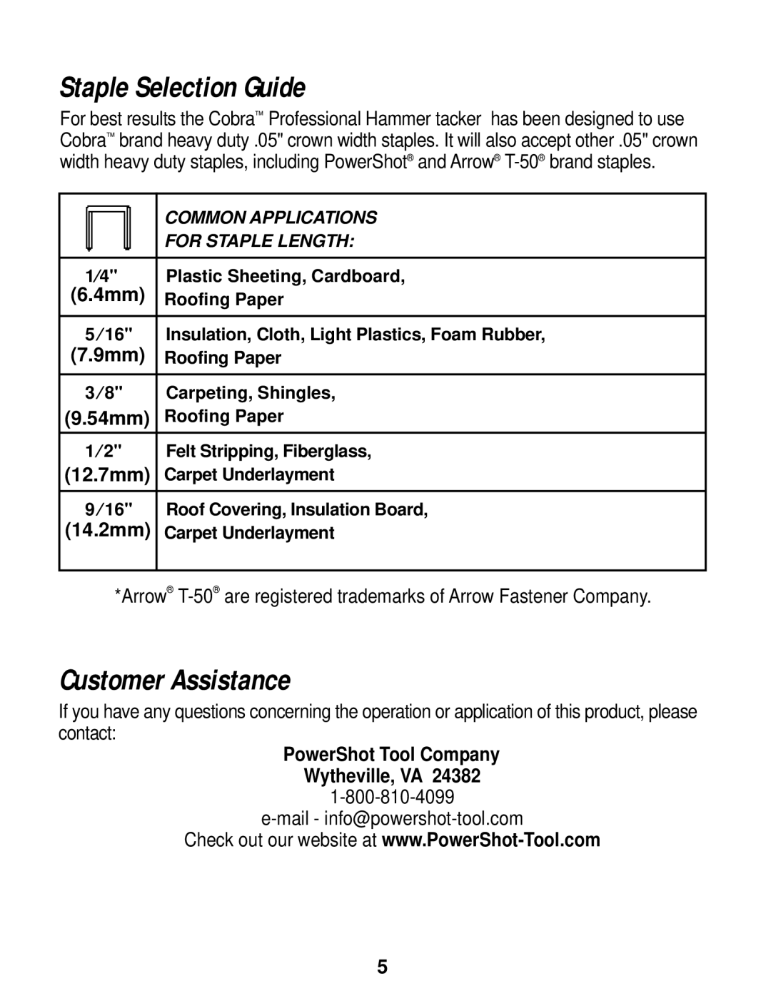 Cobra Electronics 6000 6100 6200 instruction manual 9mm, 54mm, 12.7mm, 14.2mm 