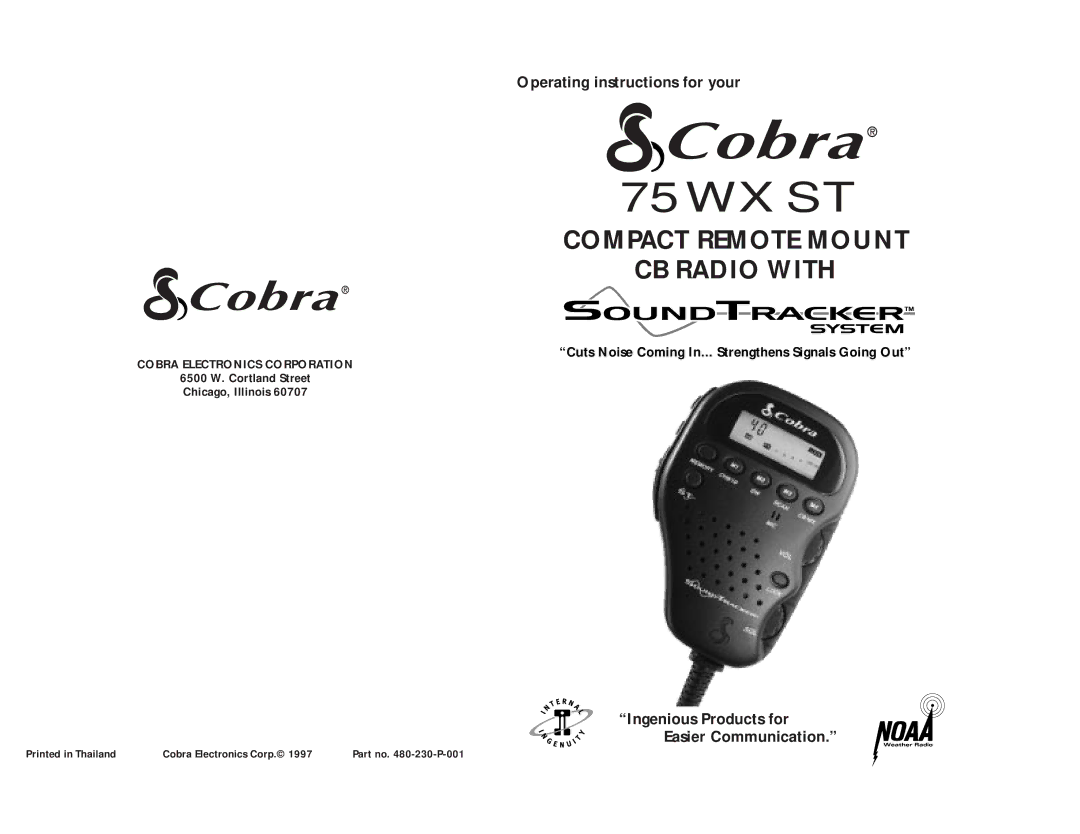 Cobra Electronics 75 WX ST operating instructions Wx St 