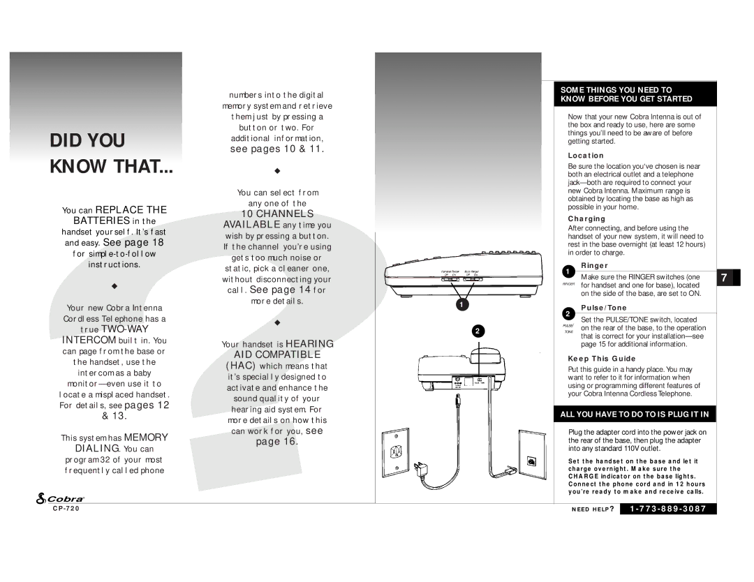 Cobra Electronics C P - 7 2 0 owner manual Some Things YOU Need to 