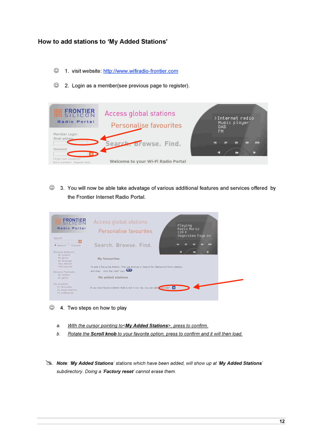 Cobra Electronics CIR 1000 A, CIR 1000 E manual How to add stations to ‘My Added Stations’ 