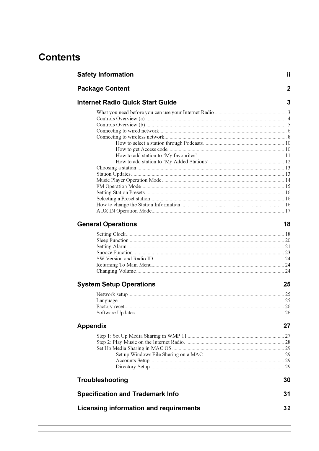 Cobra Electronics CIR 1000 E, CIR 1000 A manual Contents 